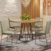 Conjunto Sala de Jantar Mesa 110cm Mdf Vidro Off White Com 4 Cadeiras Dubai Mais Decor