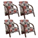Kit 4 Poltronas Decorativas 1 Lugar V&ecirc;nus Bra&ccedil;o P&eacute; Madeira Confort&aacute;vel Sala TV D Salla