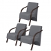 Kit com 3 Poltronas Decorativas 1 Lugar Vênus D Salla Suede