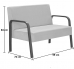Kit 2 Poltrona Decorativa Jade 2 Lugares Braço Madeira D Salla Tecido Sintético (Courino)