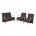 Conjunto Vênus Pé Alumínio 1 Namoradeira 2 Poltronas Suede Marrom