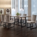 Conjunto Sala de Jantar Mesa 180cm MDF e Vidro Off White com 6 Cadeiras Estofadas Pés em Aço Atena Mais Decor FORA DE LINHA