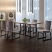 Conjunto Sala de Jantar Mesa 180cm MDF e Vidro Off White com 6 Cadeiras Estofadas Pés em Aço Atena Mais Decor FORA DE LINHA