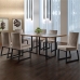 Conjunto Sala de Jantar Mesa 180cm MDF e Vidro Off White com 6 Cadeiras Estofadas Pés em Aço Atena Mais Decor FORA DE LINHA