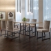 Conjunto Sala de Jantar Mesa 180cm MDF e Vidro Off White com 6 Cadeiras Estofadas Pés em Aço Atena Mais Decor FORA DE LINHA