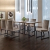 Conjunto Sala de Jantar Mesa 180cm MDF e Vidro Off White com 6 Cadeiras Estofadas Pés em Aço Atena Mais Decor FORA DE LINHA