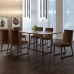 Conjunto Sala de Jantar Mesa 180cm MDF e Vidro Off White com 6 Cadeiras Estofadas Pés em Aço Atena Mais Decor FORA DE LINHA