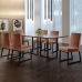 Conjunto Sala de Jantar Mesa 180cm MDF e Vidro Off White com 6 Cadeiras Estofadas Pés em Aço Atena Mais Decor FORA DE LINHA