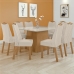 Conjunto Mesa 130cm Nevada Plus Canto Copo com Vidro com 8 Cadeiras Venus - Lopas