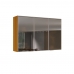 Armário 120cm 3 Portas de Vidro Mdf Dobradiças Slow Motion Lumina - Itatiaia