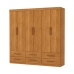Guarda Roupa Dallas 6 Portas Sem Espelho Central 6 Gavetas Carioca Moveis