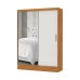 Guarda Roupa Solteiro Santiago Plus 2 Portas 2 Gavetas Com Espelho Carioca Moveis