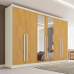 Guarda Roupa Valencia 6 Postas 6 Gavetas 100% Mdf Com Espelho - Mademarcs