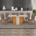 Conjunto Sala de Jantar Doha 1,60m tampo copo off white com 6 Cadeiras