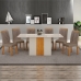 Conjunto Sala de Jantar Doha 1,60m tampo copo off white com 6 Cadeiras