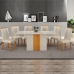 Conjunto Sala de Jantar Doha 1,60m tampo copo off white com 6 Cadeiras