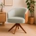 Poltrona Julia Giratoria com Couro Pes Madeira - Nobly Decor