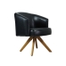 Poltrona Julia Giratoria com Couro Pes Madeira - Nobly Decor