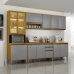 Cozinha Eduarda Plus 5 Pe&ccedil;as Cristaleira 260 cm com Vidro Reflecta A&eacute;reo 2pts