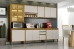 Cozinha Eduarda Plus 5 Pe&ccedil;as Cristaleira 260 cm com Vidro Reflecta A&eacute;reo 2pts