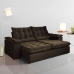 SOFA RETRATIL E RECLINAVEL VALENCIA 250CM 4 LUGARES KC REI DE CASA VELUDO