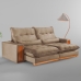 SOFA RETRATIL E RECLINAVEL CAPRI 230CM 3 LUGARES KC REI DE CASA VELUDO