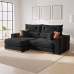 SOFA RETRATIL E RECLINAVEL MONTREAL 250CM 4 LUGARES KC REI DE CASA VELUDO