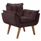 Poltrona Opalla 1 Lugar Marrom para Sala de Estar Quarto Escritório D Salla