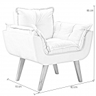 Poltrona Opalla 1 Lugar Marrom para Sala de Estar Quarto Escritório D Salla