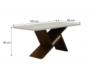 Conjunto Sala de Jantar Mesa Agata 1,80m C/ 6 Cadeiras Moveis Leifer