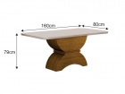 Conjunto Sala de Jantar Atenas Mesa Freijo/Off White 1,60m C/ 6 Cadeiras Joli Terracota Moveis Leifer