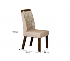 Conjunto Sala de Jantar Ilheus Mesa Brauna/Off White 1,80m C/ 06 Cadeiras Joli Palha Moveis Leifer