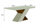 Conjunto Sala de Jantar Ilheus Mesa Freijo/Off White 1,60m C/ 06 Cadeiras Joli Gold Moveis Leifer
