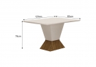 Conjunto Sala de Jantar Larissa Mesa Brauna/Off White 1,20m C/ 04 Cadeiras Pena Palha Moveis Leifer