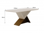 Conjunto Sala de Jantar Perola Mesa Brauna/Off White 160cm C/ 06 Cadeiras Joli Camurça Moveis Leifer