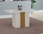 Mesa de Jantar 6 Lugares Tampo MDF/Vidro Doha 120cm Moveis Leifer CADEIRAS NÃO INCLUSAS