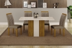 Conjunto Sala de Jantar Mesa Doha1,20m C/ 4 Cadeiras Moveis Leifer