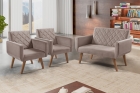 Conjunto Anabelle 2 Poltronas de 1 Lugar 1 Poltrona 2 Lugares Braço Unidecor