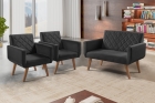 Conjunto Anabelle 2 Poltronas de 1 Lugar 1 Poltrona 2 Lugares Braço Unidecor