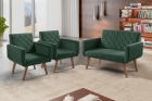 Conjunto Anabelle 2 Poltronas de 1 Lugar 1 Poltrona 2 Lugares Braço Unidecor