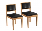 Kit 2 Cadeiras Decorativas Jade 04 Courino Encosto Almofadado Madeira Maciça - JCM Movelaria