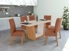 Conjunto Mesa de Jantar Apogeu com Vidro 170cm com 6 Cadeiras Apogeu - Lopas