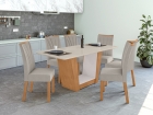 Conjunto Mesa de Jantar Apogeu com Vidro 170cm com 6 Cadeiras Apogeu - Lopas