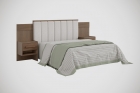 Cabeceira para Cama Queen Size Ripada Irís Estofada com 2 Mesas de Cabeceira D Doro