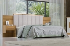 Cabeceira para Cama Queen Size Ripada Irís Estofada com 2 Mesas de Cabeceira D Doro