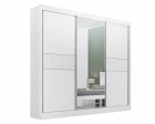Guarda Roupa Cristal Casal 3 Portas Ripado 6 Gavetas com pés D Doro 