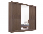 Guarda Roupa Cristal Casal 3 Portas Ripado 6 Gavetas com pés D Doro 