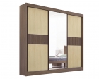 Guarda Roupa Cristal Casal 3 Portas Ripado 6 Gavetas com pés D Doro 