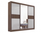 Guarda Roupa Cristal Casal 3 Portas Ripado 6 Gavetas com pés D Doro 