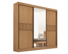 Guarda Roupa Cristal Casal 3 Portas Ripado 6 Gavetas com pés D Doro 